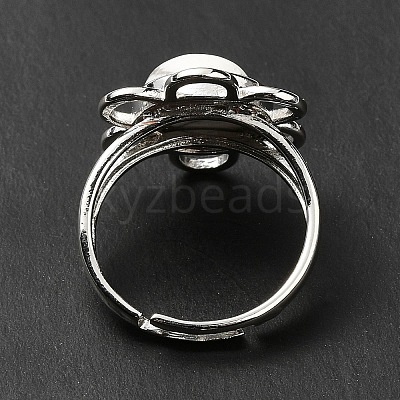 Natural Howlite Adjustable Rings RJEW-P043-01P-21-1
