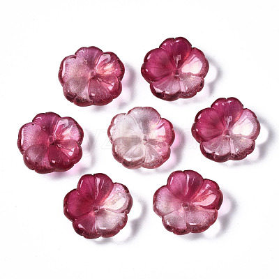 Transparent Spray Painted Glass Beads GLAA-Q089-003-G004-1