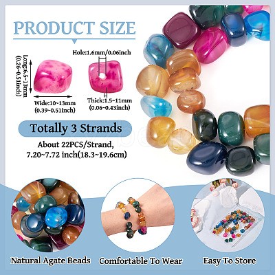 3 Strands Natural Agate Beads Strands G-TA0002-72-1