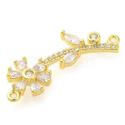 Flower of Life Rack Plating Brass Micro Pave Cubic Zirconia Links KK-S396-25-1