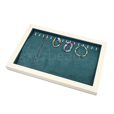 Rectangle Microfiber Cloth Pendant Necklaces Display Stands NDIS-E023-01-1
