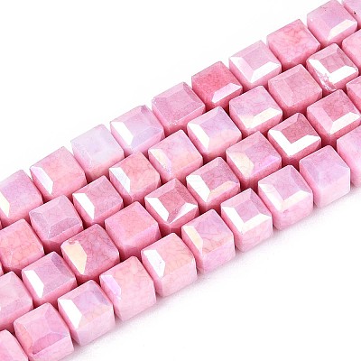 Anti-Tarnish Electroplate Glass Beads Strands GLAA-T025-8mm-10H-1