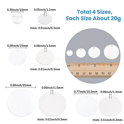 80G 4 Styles Plastic Paillette Pendants FIND-SC0023-19-1