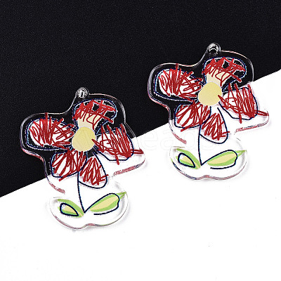 Transparent Clear Acrylic Pendants KY-S158-70-1