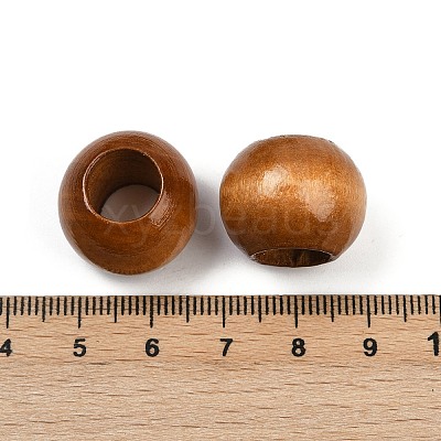 Spray Painted Wood European Beads WOOD-F017-05B-1