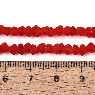 Frosted Transparent Glass Beads Strands GLAA-N016-4mm-08-1