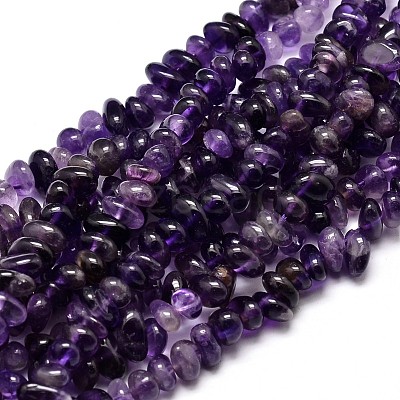 Natural Amethyst Chip Beads Strands G-E271-123-1