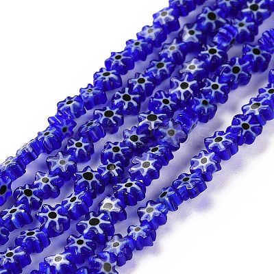 Handmade Millefiori Glass Bead Strands LAMP-J035-4mm-75-1