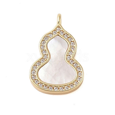 Brass Micro Pave Clear Cubic Zirconia Pendants KK-I712-39G-1