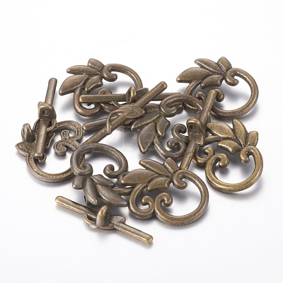 Leaf Tibetan Style Alloy Toggle Clasps X-MLF0676Y-1