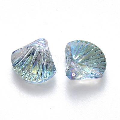 Transparent Spray Painted Glass Beads GLAA-T016-05A-1