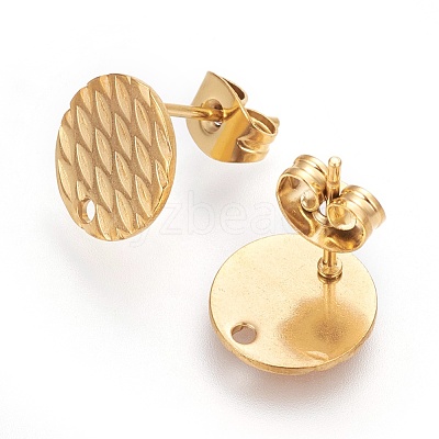 Ion Plating(IP) 304 Stainless Steel Ear Stud Findings STAS-O119-16A-G-1
