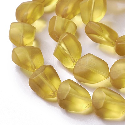 Transparent Frosted Glass Beads Strands FGLA-S001-02D-1