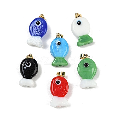 Handmade Lampwork Pendants LAMP-A007-01G-01-1