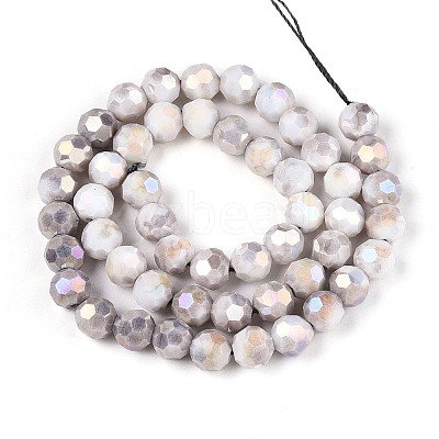 Anti-Tarnish Electroplate Glass Beads Strands EGLA-T021-8mm-15-01-1