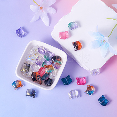 50Pcs 10 Colors Glass Beads GLAA-FS0001-26-1