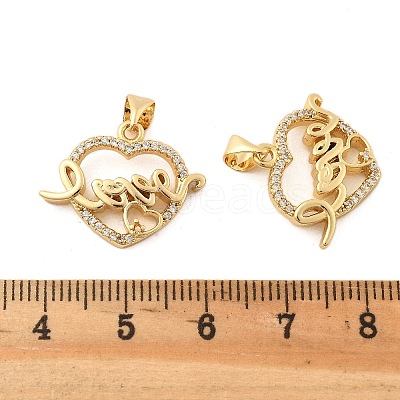 Brass Micro Pave Cubic Zirconia Pendants KK-R229-11G-C-1
