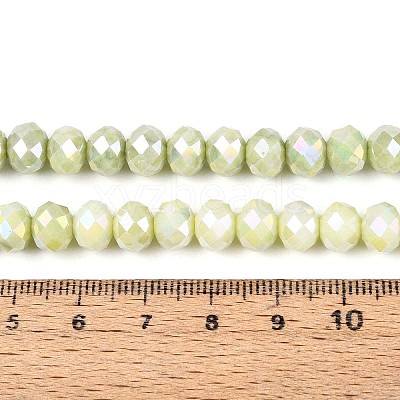 Anti-Tarnish Electroplate Rondelle Glass Beads Strands EGLA-T021-8mm-17-05-1