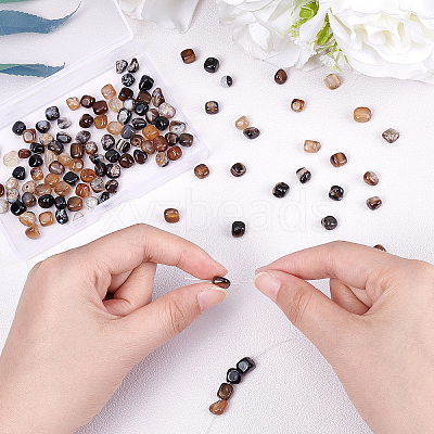 ARRICRAF Natural Black Agate Bead Strands G-AR0003-40-1