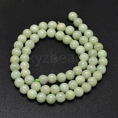 Round Natural Myanmar Jade/Burmese Jade Beads Strands G-K068-11-6mm-1