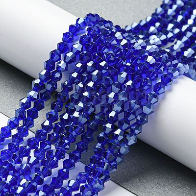 Transparent Electroplate Glass Beads Strands GLAA-F029-3mm-C06-1