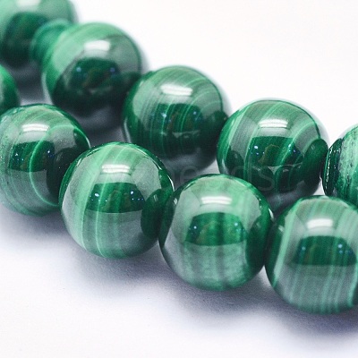 Natural Malachite Beads Strands G-O166-06-6mm-1