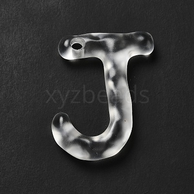 Transparent Resin Alphabet Pendants RESI-C028-02J-1