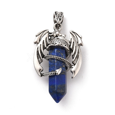 Natural Lapis Lazuli Pointed Pendants G-B042-04P-52-1