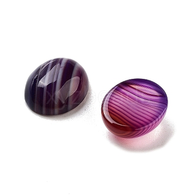 Dyed & Heated Natural Banded Agate Cabochons G-G145-01A-20-1
