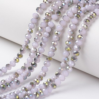 Electroplate Glass Beads Strands EGLA-A034-J8mm-S05-1