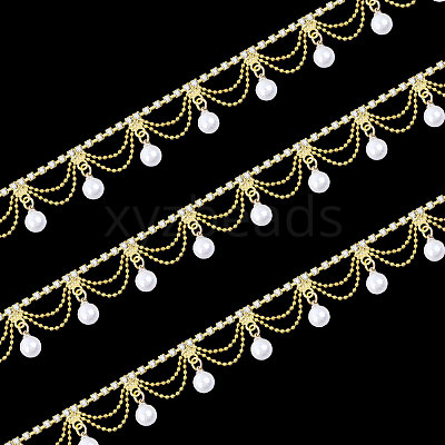 Glass Rhinestone Cup Chains CH-WH0014-01G-1