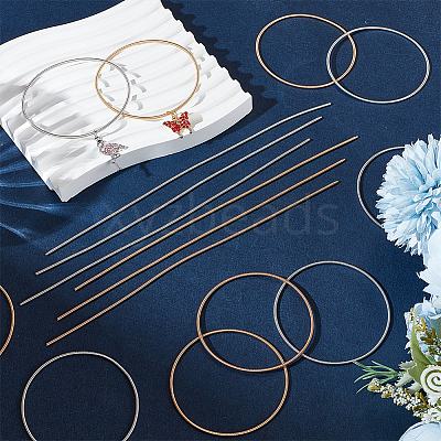 60Pcs 2 Colors Steel Wire Spring Stretch Bracelets Set BJEW-OC0001-19-1