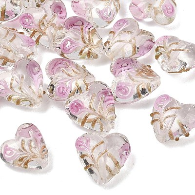 Handmade Gold Sand Lampwork Beads LAMP-L083-01-1