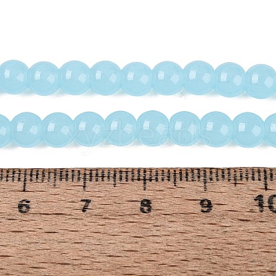 Imitation Jade Glass Beads Strands GLAA-T032-J6mm-07-1