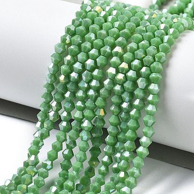 Opaque Solid Color Electroplate Glass Beads Strands EGLA-XCP0001-12B-1