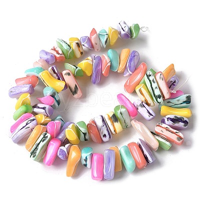 Dyed Natural Trochus Shell Beads Strands X-SSHEL-C013-09G-1