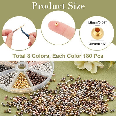1440 pcs 8 Style Iron Beads IFIN-AR0001-20-1