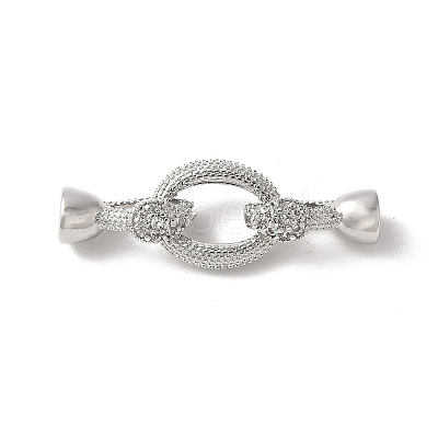 Brass Micro Pave Clear Cubic Zirconia Fold Over Clasps KK-M320-11P-1