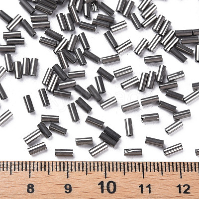 Metallic Colours Glass Bugle Beads SEED-N005-001-D01-1
