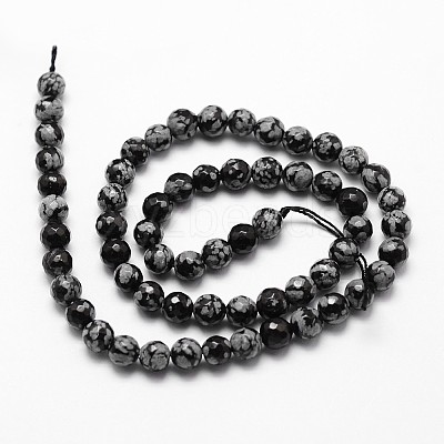 Natural Snowflake Obsidian Beads Strands G-G736-06-4mm-1