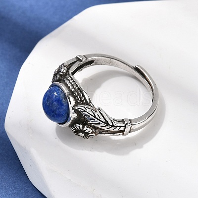 Natural Lapis Lazuli Finger Rings RJEW-A084-05AS-09-1