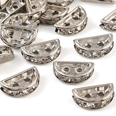 Brass Crystal Rhinestone Spacer Bars RB-T019-02A-P-1