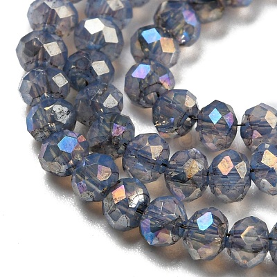 Transparent Baking Paint Glass Beads Strands DGLA-F002-02B-01-1