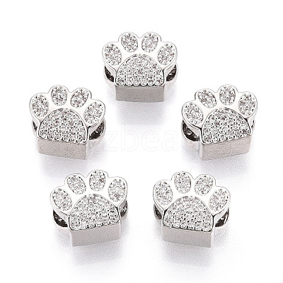 Brass Micro Pave Cubic Zirconia European Beads LS-ZIRC-T002-101-1