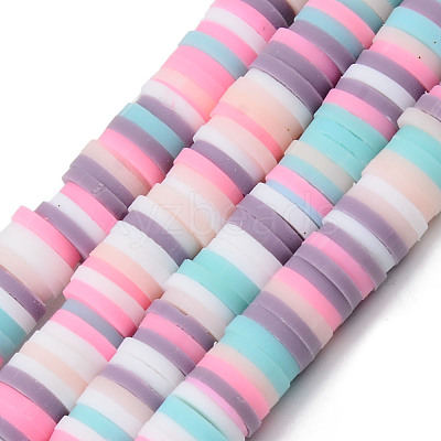 Handmade Polymer Clay Beads Strands CLAY-R089-6mm-109-1