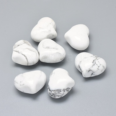 Natural Howlite Heart Palm Stone X-G-F637-11J-1