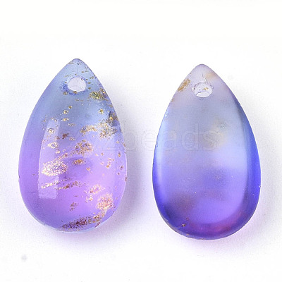 Two Tone Transparent Spray Painted Glass Charms X-GLAA-T017-02-B02-1