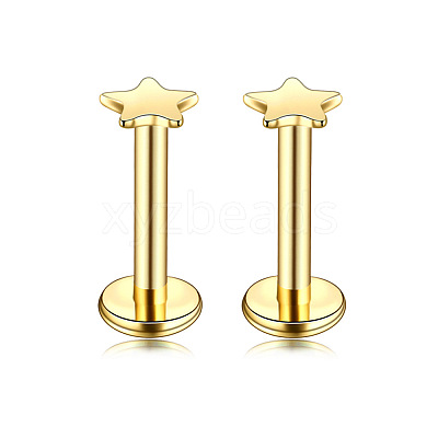 Star Stainless Steel Internally Threaded Labrets WG955BE-08-1