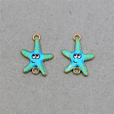 Ocean Theme Alloy Enamel Connector Charms FIND-CJC0017-15KCG-02-1