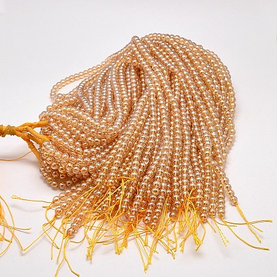 Imitate Austrian Crystal Electroplate Glass Round Bead Strands GLAA-F030-8mm-A01-1